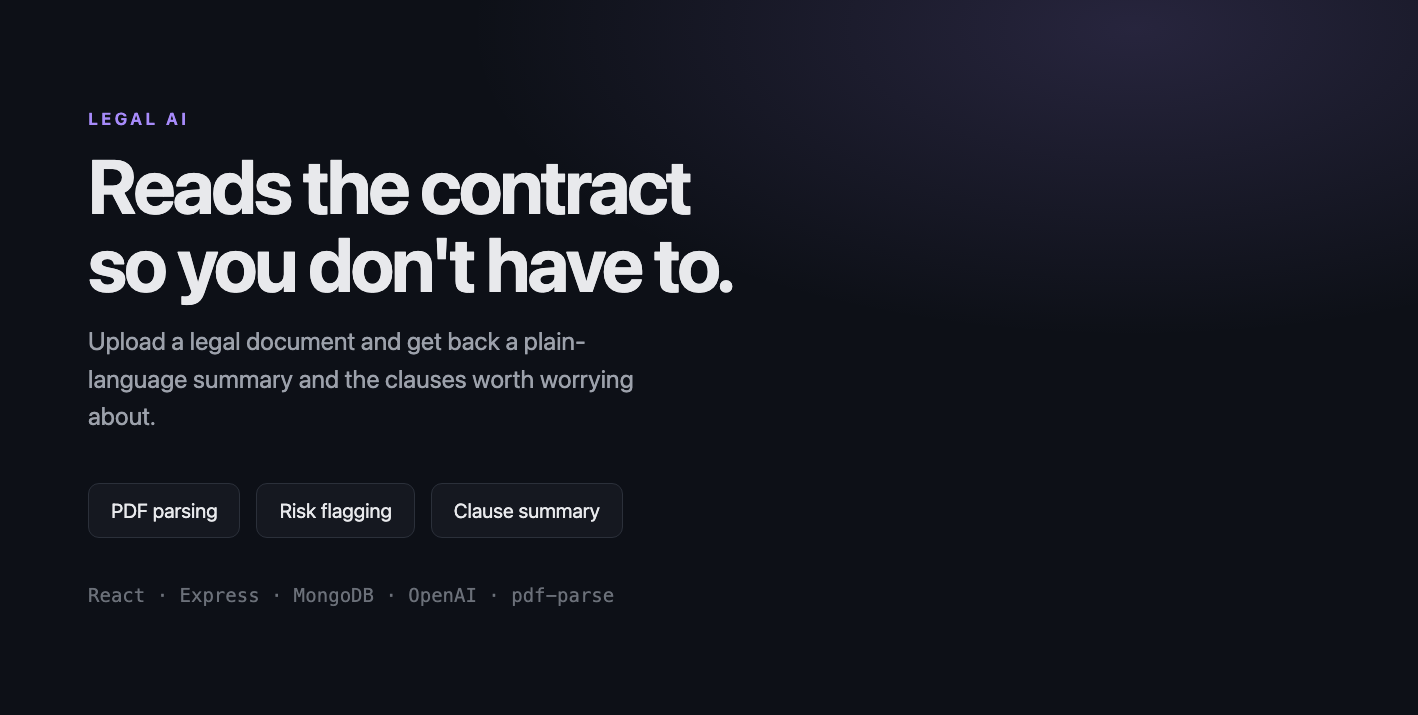 Legal AI — Risk analysis and summaries for legal documents